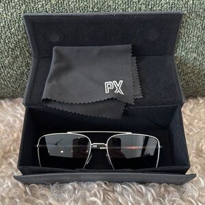 PX Black and Silver Polarized Sunglasses